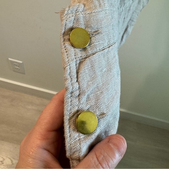 We Wore What Basic Linen Overalls in Natural Oatmeal Size Small - Picture 12 of 12